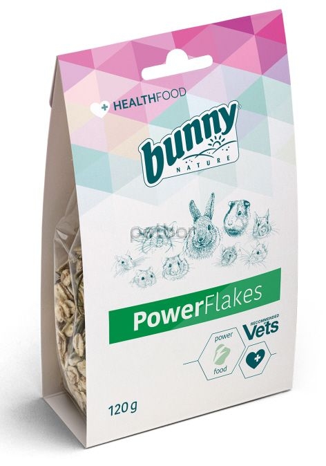 Bunny Nature HEALTHFOOD PowerFlakes - Подсилваща хранителна добавка - ечемичени люспи със стъбла от магданоз , 120 гр.