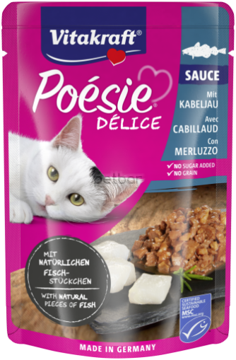 Vitakraft POESIE Pouch - Пауч с вкусен сос с риба треска
