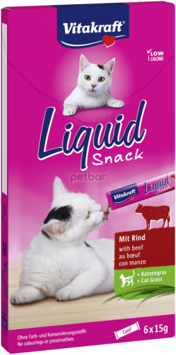 Cat Liquid Snack – ТЕЧЕН СНАКС ЗА КОТКИ с говеждо и котешка трева