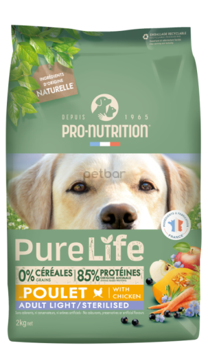 Pure Life Dog Adult Light&Sterlised Chicken 2 kg