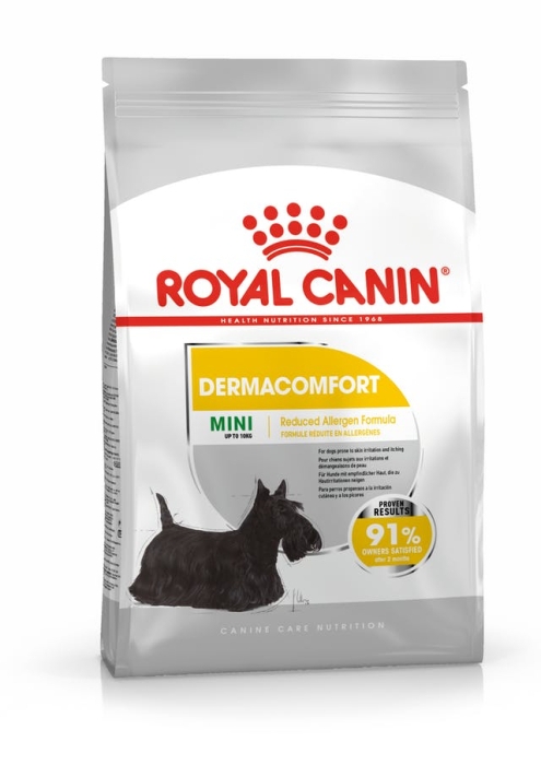 Royal Canin - Mini DERMACOMFORT - храна за кучета от малките породи склонни към раздразнена и сърбяща кожа - 1 кг.
