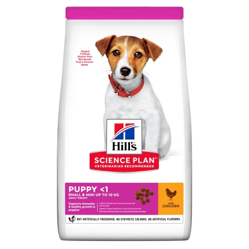 Hills SP Dog Puppy Small&Mini 300гр. храна за бебета до 1г. и кърмещи майки от миниатюрни и малки породи с пилешко