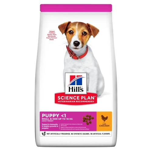 Hills SP Dog Puppy Small&Mini - храна за бебета до 1г. и кърмещи майки от миниатюрни и малки породи с пилешко 5+1 кг.