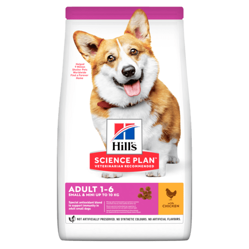 Hills SP Dog Adult Small&Mini 1,5кг. храна за кучета 1-6 години от миниатюрни и малки породи с пилешко