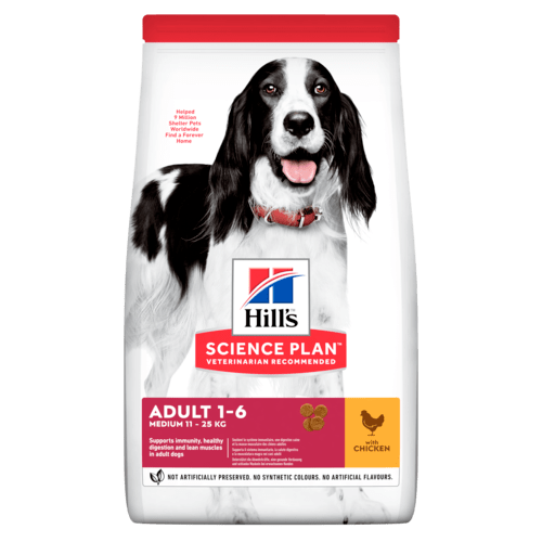 Hills SP Dog Adult Medium Chicken 12+2 кг., храна за кучета в разцвета на годините им от 1 до 6 години с пилешко