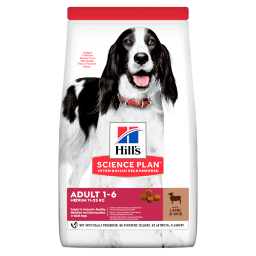Hills SP Dog Adult Medium L&R 14 кг., храна за кучета в разцвета на годините им от 1 до 6 години с агнешко и ориз 