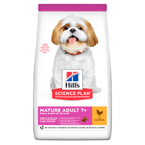 Hills SP Dog Mature 7+ с пилешко - Храна за дребни породи в напреднала възраст 1,5 кг.