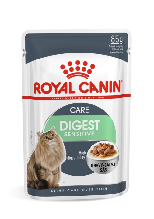Royal Canin Digest Sensitive Care 12x85гр. - Пауч за  котки, спомагащ намаляване на фекалната миризма 