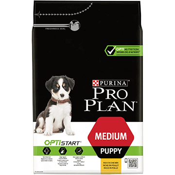 PURINA PRO PLAN Dog Medium Puppy с OPTISTART - Суха храна с пиле за малки кученца от средни породи, 12кг.