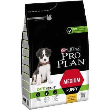 PURINA PRO PLAN Dog Medium Puppy с OPTISTART - Суха храна с пиле за малки кученца от средни породи, 12кг.