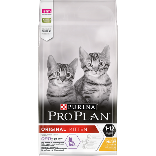 Суха храна PURINA PRO PLAN ORIGINAL KITTEN с вкус на пиле предназначена за малки котета до 12 месеца, 10кг.