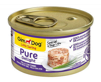 Храна за малки кучета - GimDog Little Darling PureDelight - Консерва с пилешко и риба тон 85 г