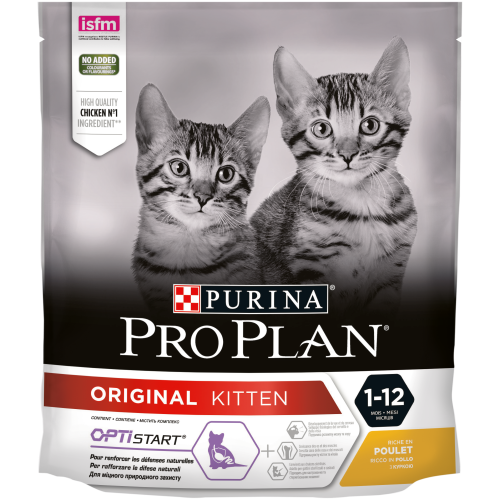Суха храна PURINA PRO PLAN ORIGINAL KITTEN с вкус на пиле предназначена за малки котета до 12 месеца, 1,5кг.