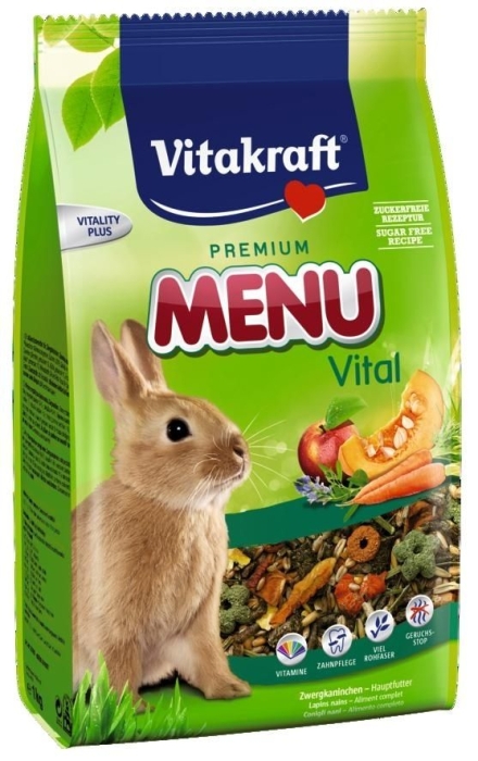 Vitakraft Premium Menu Vital - Премиум храна за декоративни зайци - 1кг 