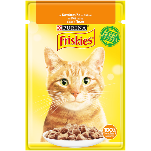 PURINA FRISKIES ПАУЧ - Мокра храна за котки в зряла възраст с Пиле - Хапки в сос 85 гр.