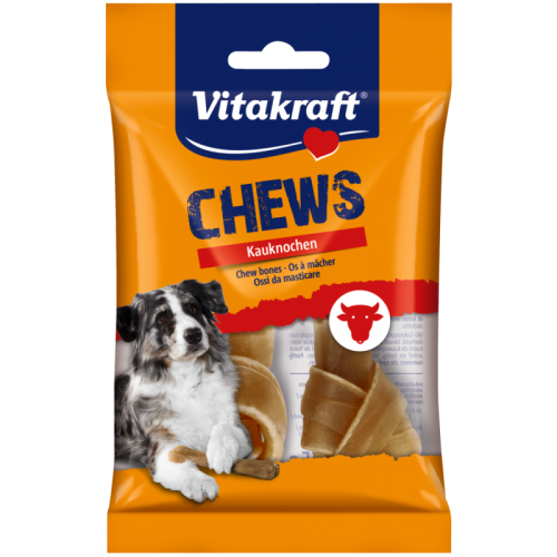 Vitakraft Chews - Лакомства за кучета от телешка кожа - Кокал вързан 10 см, 2 бр.