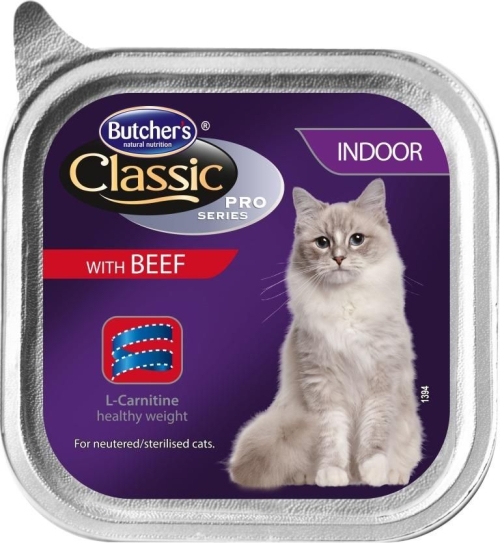Butchers Classic Pro Series Indoor - Пастет  за котки, живеещи в домашни условия, с говеждо 100 г