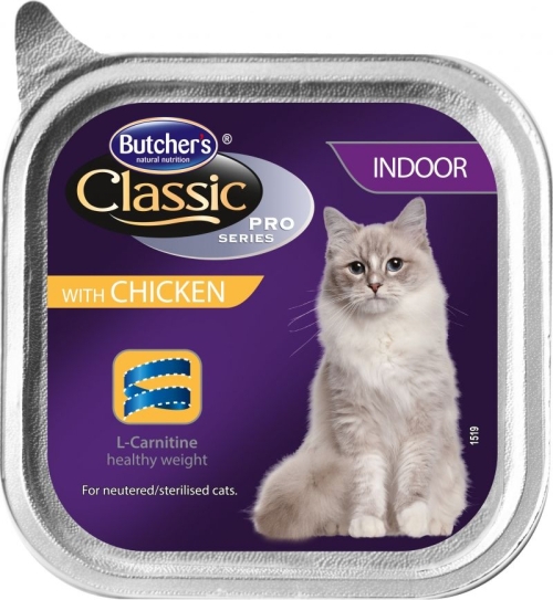 Butchers Classic Pro Series Indoor - Пастет  за котки, живеещи в домашни условия, с пилешко 100 г