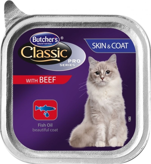 Butchers Classic Pro Series Skin&Coat - Пастет за котки, серия "Кожа и Козина" , с говеждо, 100г