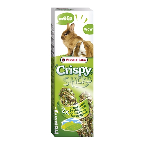  Versele - Laga - Crispy Mega Sticks Green meadow - Мега СТИКС за зайци и морски свинчета "Зелена ливада" - 2 х 70 гр.