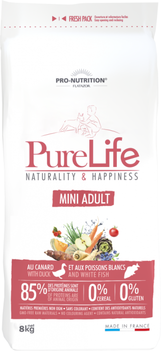 Pro Nutrition Flatazor Pure Life Mini Adult 8 kg - Пълноценна храна за кучета от дребни породи 8 кг