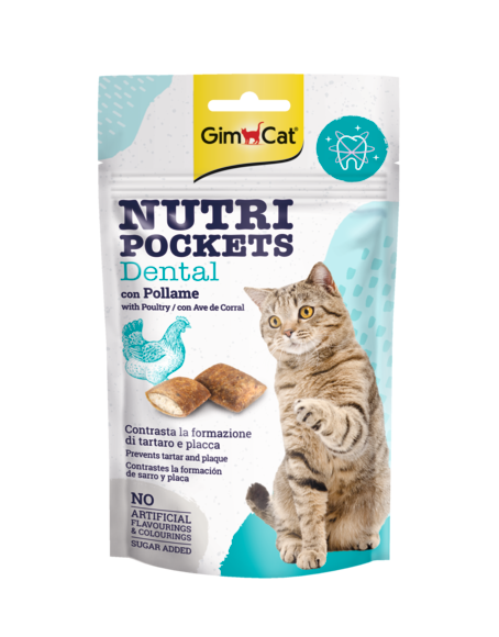 GimCat Nutri Pockets – Хрупкави джобчета Dental с птиче 