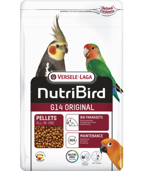 Versele - laga - Nutribird G14 Original - Екструдирана храна за ежедневно хранене на средни папагали 1 кг.