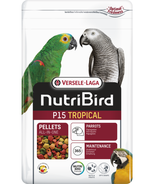 Versele - laga - Nutribird Р15 Tropical - Екструдирана храна за ежедневно хранене на големи папагали с тропически плодове 4 кг. 