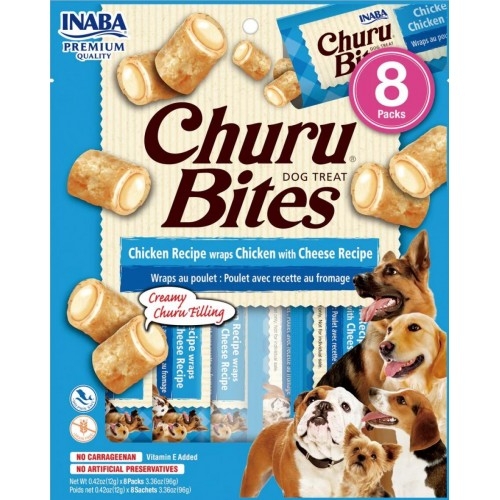 Inaba Dog Churu Bites - Chicken with Cheese - пакет