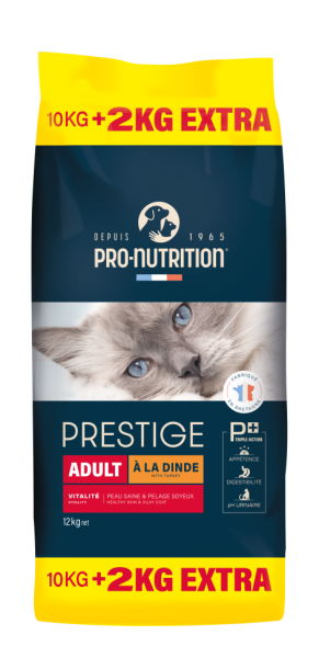 Pro-Nutrition Prestige Adult с пуйка - Пълноценна храна за пораснали котки, 10 + 2 кг.